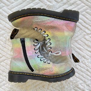 Dr. Martens Kids Size 12 1460 Pascal J Rainbow Metallic Leather Combat Boots